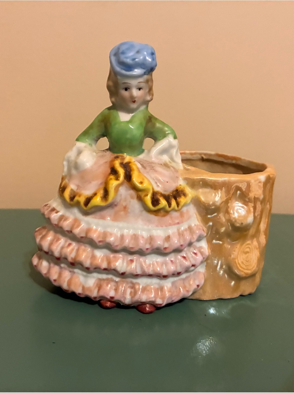 Porcelain Victorian Lady Figurine Planter